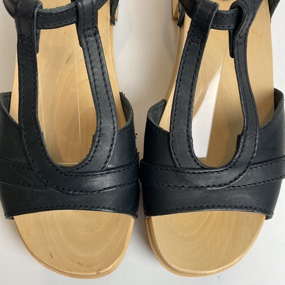Swedish Hasbeens Ulla Low Heel Clogs Sandals Black EU39 US9 Scandi Girl Granola - Picture 9 of 16